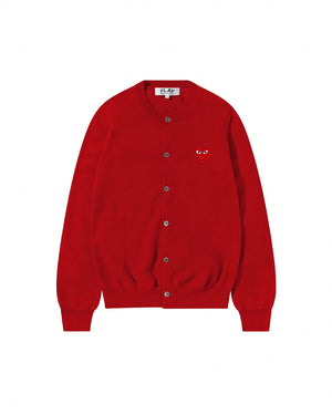 N007 UNISEX RED HEART CARDIGAN / RED