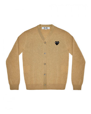 N024 UNISEX BLACK HEART CARDIGAN / BEIGE