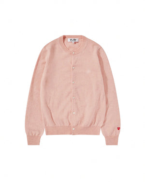 N091 UNISEX SMALL HEART CARDIGAN / LIGHT PINK