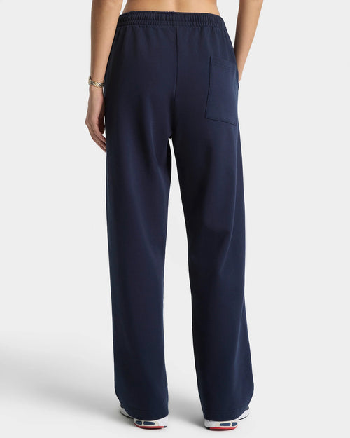 SERIF LOGO WIDE SWEATPANT / DARK NAVY