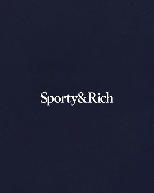 SERIF LOGO WIDE SWEATPANT / DARK NAVY