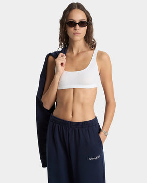 SERIF LOGO WIDE SWEATPANT / DARK NAVY