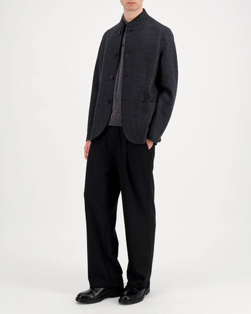 NEHRU JACKET LIGHT PRESSED WOOL / ANTHRACITE MELANGE