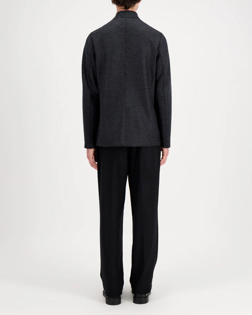 NEHRU JACKET LIGHT PRESSED WOOL / ANTHRACITE MELANGE