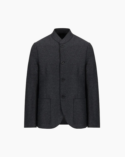 NEHRU JACKET LIGHT PRESSED WOOL / ANTHRACITE MELANGE