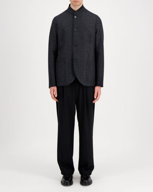 NEHRU JACKET LIGHT PRESSED WOOL / ANTHRACITE MELANGE