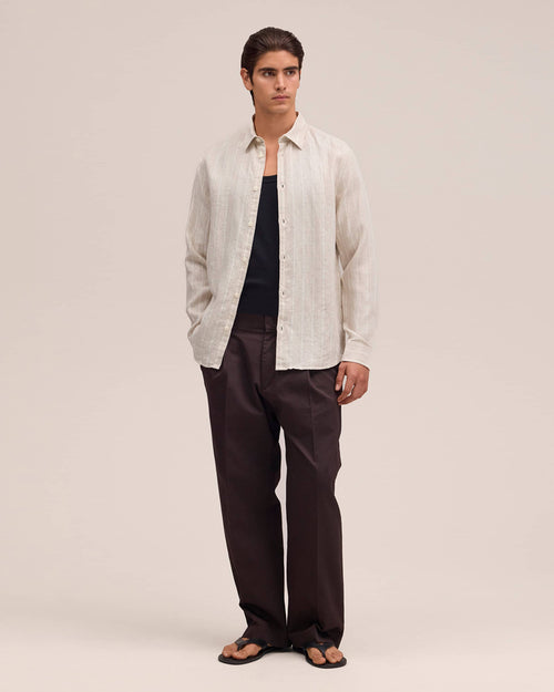ENZO SHIRT 5728 / OAT STRIPE