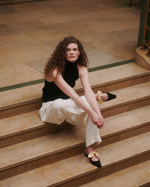 UBA SLINGBACK FLAT / BLACK SAND