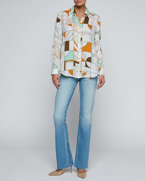 NINA BLOUSE / MULTI ABSTRACT GEO