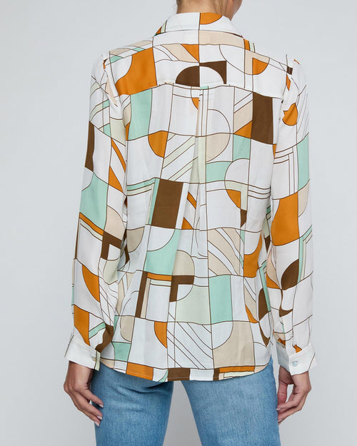 NINA BLOUSE / MULTI ABSTRACT GEO