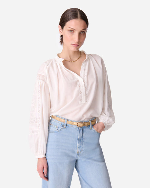 NIPOA COTTON BLOUSE / BLANC