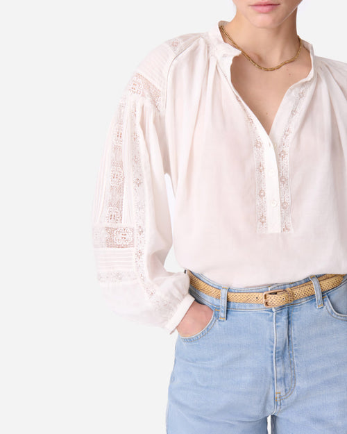 NIPOA COTTON BLOUSE / BLANC