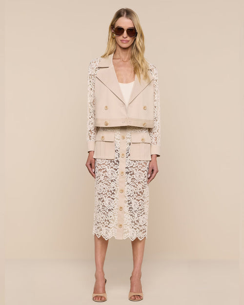 NOVELLE LACE TRENCH / BISCUIT/ECRU