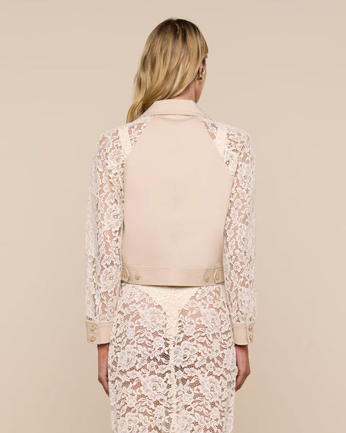 NOVELLE LACE TRENCH / BISCUIT/ECRU