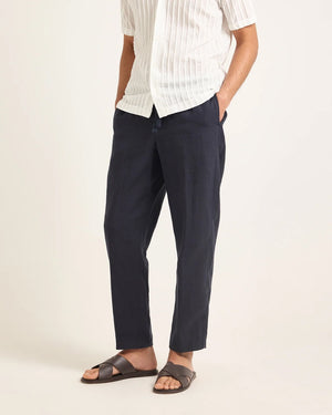 ALEX LINEN TROUSERS / NIGHT IRIS