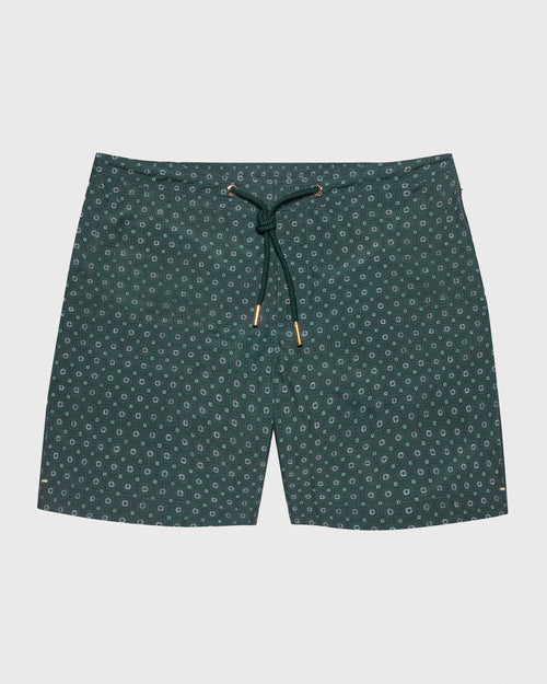 BULLDOG DRAWCORD MID-LENGTH SWIM SHORTS / TARRAGON GREEN