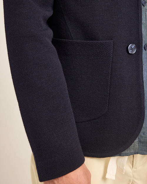 RAINER PIQUE JACKET / NIGHT IRIS