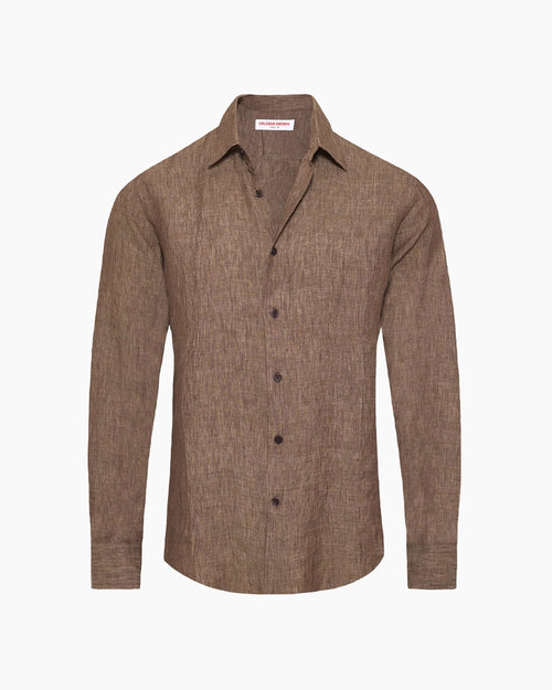 GILES TAILORED ITALIAN SHIRT / ESPRESSO