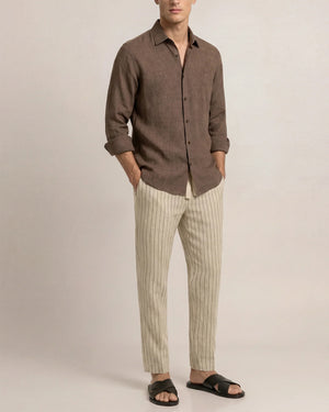 GILES TAILORED ITALIAN SHIRT / ESPRESSO