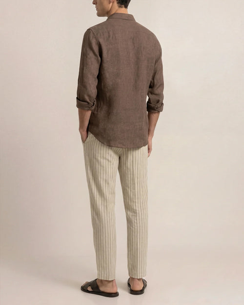 GILES TAILORED ITALIAN SHIRT / ESPRESSO