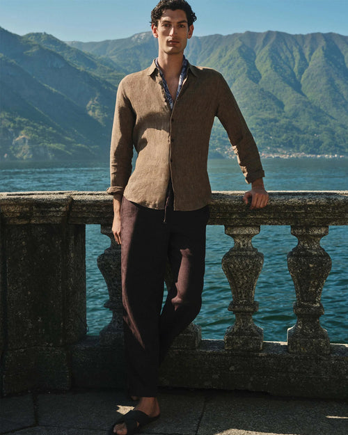 GILES TAILORED ITALIAN SHIRT / ESPRESSO