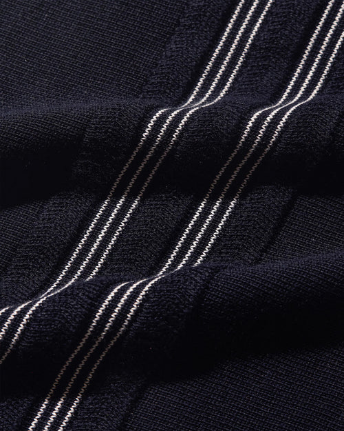 HORTON KNITTED POLO / NIGHT IRIS/WHITE SAND