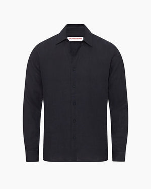 JUSTIN RELAXED LINEN SHIRT / NIGHT IRIS