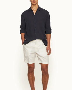 JUSTIN RELAXED LINEN SHIRT / NIGHT IRIS