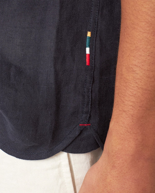 JUSTIN RELAXED LINEN SHIRT / NIGHT IRIS