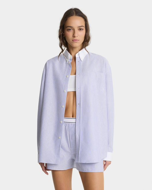 SRC OXFORD SHIRT / NAVY STRIPE