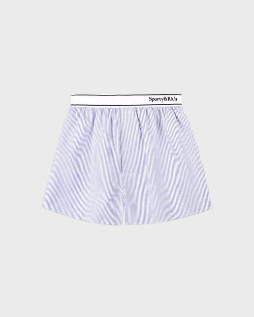 SERIF LOGO OXFORD SHORT / NAVY STRIPE