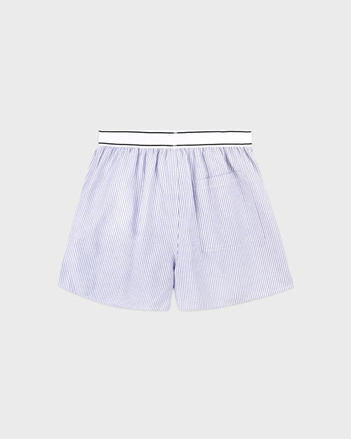 SERIF LOGO OXFORD SHORT / NAVY STRIPE