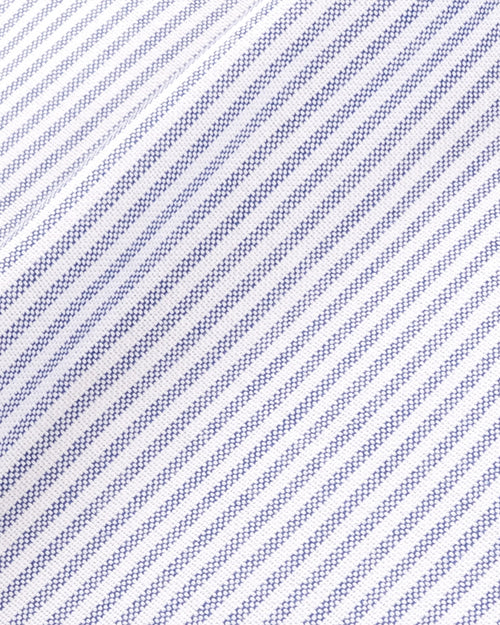 SERIF LOGO OXFORD SHORT / NAVY STRIPE