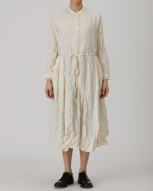 BRUSHED CRINKLE DRESS / IVORY