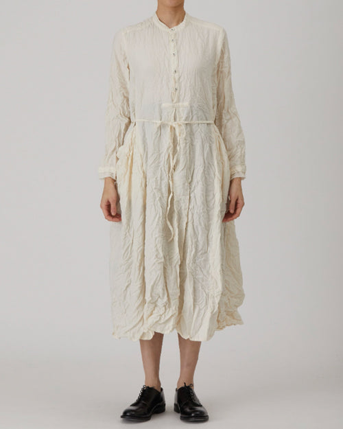 BRUSHED CRINKLE DRESS / IVORY