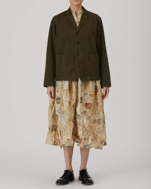 LINEN COTTON JACKET / KHAKI