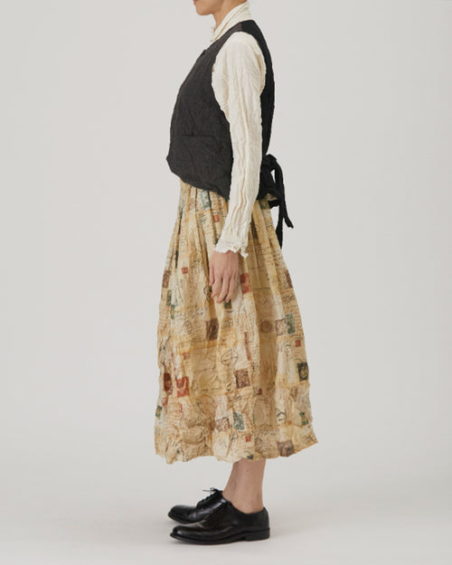ECO WOOL TWEED VEST / BROWN