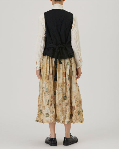 ECO WOOL TWEED VEST / BROWN