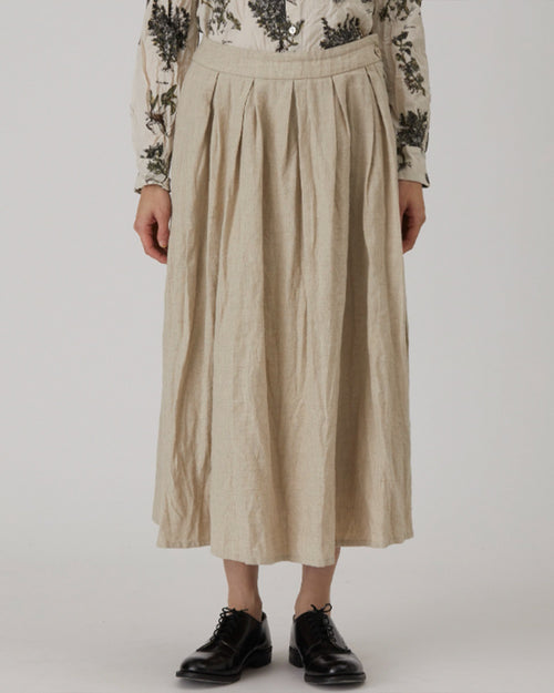 LINEN CANVAS SKIRT / NATURAL