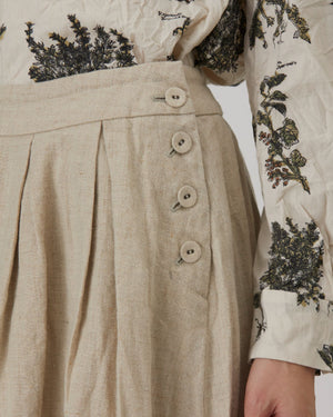 LINEN CANVAS SKIRT / NATURAL
