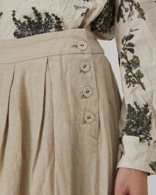 LINEN CANVAS SKIRT / NATURAL