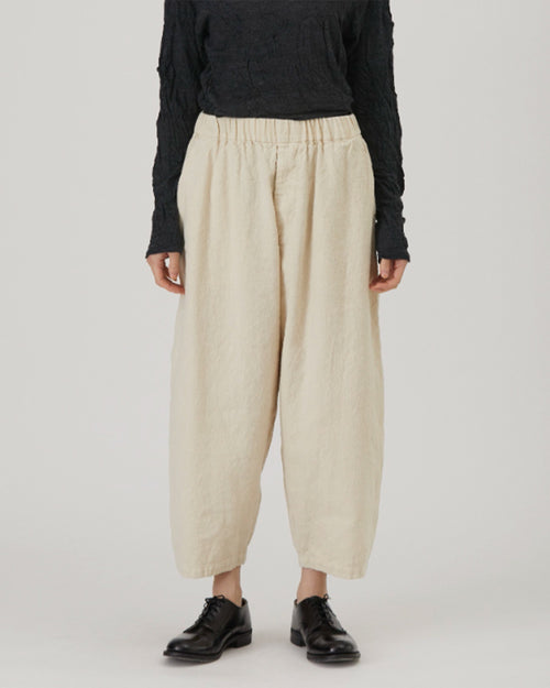 LINEN COTTON RELAXED PANTS / NATURAL