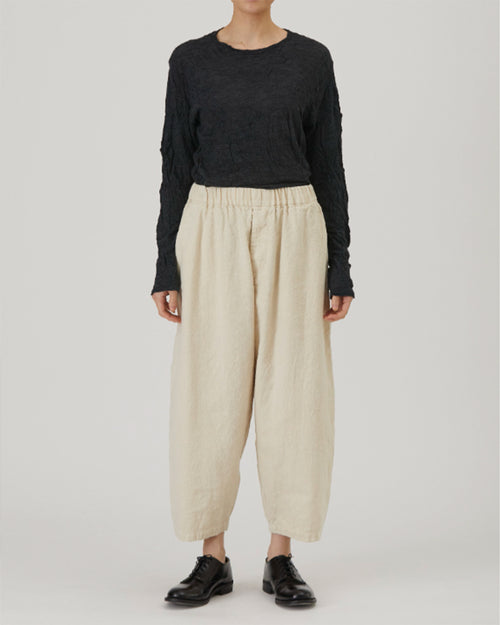 LINEN COTTON RELAXED PANTS / NATURAL