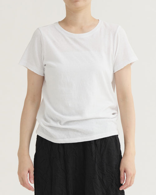 CREW NECK COTTON T-SHIRT / WHITE