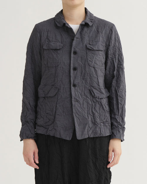 CRINKLE SHORT JACKET / GREY