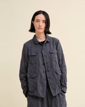 CRINKLE SHORT JACKET / GREY