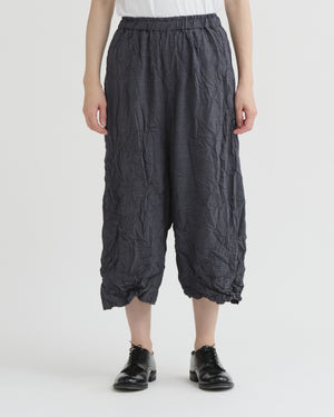 STRIPE CRINKLE WIDE PANTS / GREY