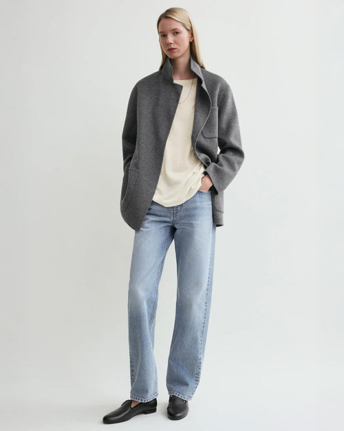 PATCH POCKET DOUBLÉ JACKET / PALE GREY MELANGE