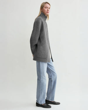PATCH POCKET DOUBLÉ JACKET / PALE GREY MELANGE