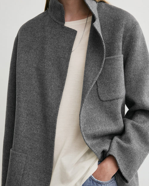 PATCH POCKET DOUBLÉ JACKET / PALE GREY MELANGE